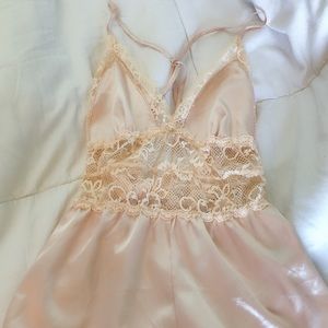 Cream silk lace romper